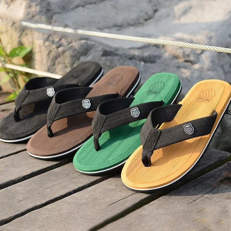 Fashion Slippers for Men Flip Flops Flat Sandals Summer Non-Slip Beach Slides Men Slippers Indoor House Shoes Man Male Slipper