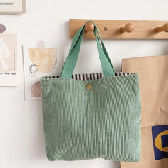 Rough-yarn Minimalist-style Tote With Double-sided Prints A Versatile High-capacity Womens Canvas Bag