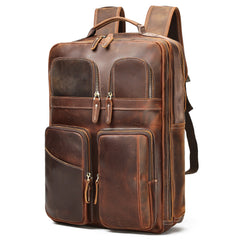 Outdoor Leather Large-Capacity Backpack