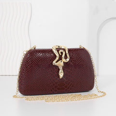Womens Stylish Snake-Print Evening Tote With A Sophisticated European-American Flair