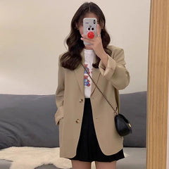 High-End Korean-Style British-Style Khaki Suit Jacket