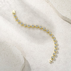 0.5 Carat Luxury And Light Luxury Fashion Jewelry Bracelet Set With Top Moissanite, S925 Silver Plated Gold Material.