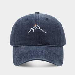 Neue Baseballkappe mit Stickerei „Mountain Peak Sunset“ (gewaschen)