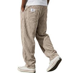 Men's Retro Corduroy Loose Straight-Leg Pants