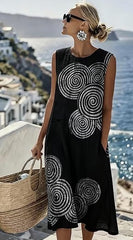 Printed Ladies Fashion Slim Print Dress