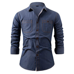 Pure Cotton Wrinkle-Resistant Solid Color Long-Sleeve Mens Casual Jacket