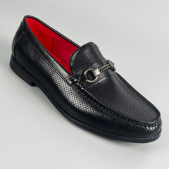 Business-casual Leather Shoes Fashionable Horsebit Buckle Design Summer Hollow-out Style
