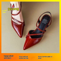 Retro Versatile Closed Toe Low Cut Pointed Toe Sandals