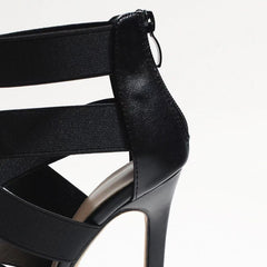 Elegante Damen-Sandalen mit hohem Absatz und Reißverschluss hinten