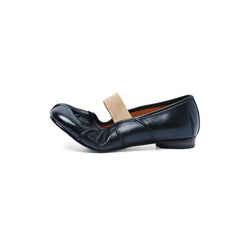 Women's Premium Full Grain Leather Tabi Mary Jane Ballet Flats, Split-Toe Shoes