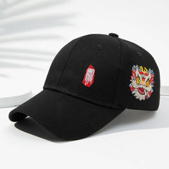 Men's Black And White Printed Chinese-style Lion-themed Large-sized Sun-protective, Fashionable And Versatile Baseball Cap, Suitable For Daily Use, Outdoor Activities And Street Play.