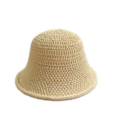 Hollow-out Knitted Bucket Hat For Women