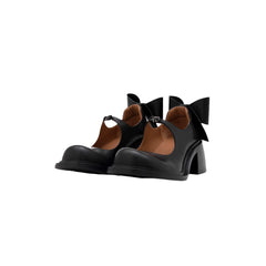 Small Leather Shoes Women's Pumps With A Bow