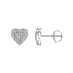 A Luxurious And Fashionable Minimalist Jewelry Earring Set Featuring Top-quality Moissanite Stones, Made Of S925 Silver Electroplated With Platinum.
