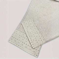 European And American-style Embroidered Lace-Patchwork Elastic-Waist Cropped Pants
