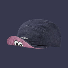 Spring And Summer Embroidered Cartoon Eyes Shapable Water-washed Dome-style American-style Funny And Cute Baseball Cap For Couples, For Date, Shopping, Outdoor Outings.