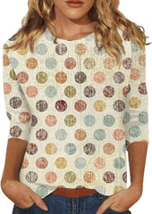 Bequemes, lässiges und locker geschnittenes Langarm-T-Shirt mit 3D-Print und Rundhalsausschnitt.