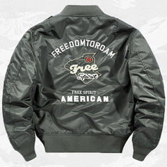 Embroidered Letter Baseball Jacket Mens Loose Fit Jacket