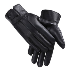 Fleece-lined Thickened Cold-resistant Windproof Sheepskin Mittens For Cycling