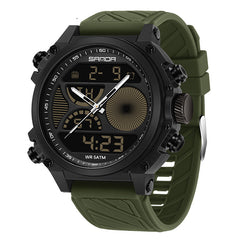 Outdoor Sports Waterproof Watch For Men Rugged Design With A Large Dial And Dual Display