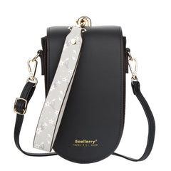 Lady's Solid Color Crossbody Phone Bag