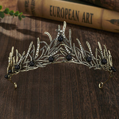 Retro Bridal Crown Alloy Minimalist Baroque Headband With Pearl Accents