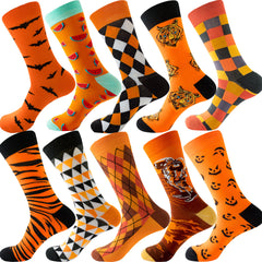 Autumn Diamond-patterned Mens Socks Christmas Animal And Fruit-themed Socks