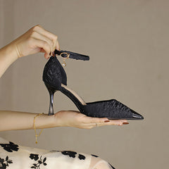 Women's Versatile Satin Anti-Collision High Heels
