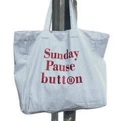 Large-Capacity Letter-Striped New Tote Bag
