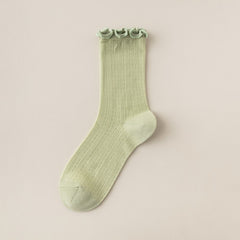 Summer Socks For Children Fungal Edge Thin Mesh Loose Mouth Stacked Breathable Middle Tube Socks