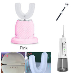 360 Degrees Intelligent Automatic Electric Toothbrush Waterproof U Type Tooth Brush Whitening Blue Light USB Charging