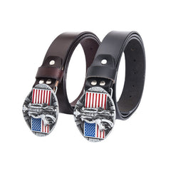 Fashion Cowhide Personality Popular Fashion Flag Belt