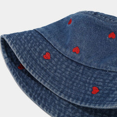 New Fashion Small Love Embroidered Fisherman Hat