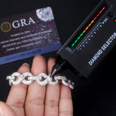 A Luxurious And Fashionable Minimalist Jewelry Bracelet Featuring Top-quality Moissanite, Made Of S925 Silver Electroplated With Platinum.