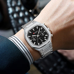 Unisex Small Dial Six-Hand Multi-Function Waterproof Calendar Couples Watch For Men