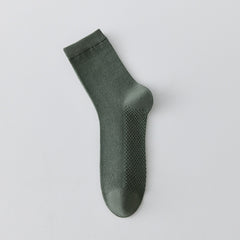 Pure Cotton Breathable Mesh Long Business Socks