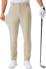 Stretch Solid Color Golf Men's Dress Trousers Long Pants