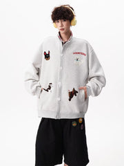 Men's Loose Casual Crew-Neck Couple Jacket Top