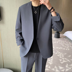 Casual Mens Suit Set Youthful Korean Style