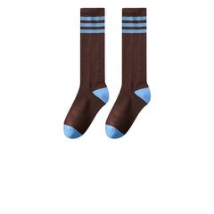 New Pressure Mesh Eyelets Women's Striped Hollow Calf Socks