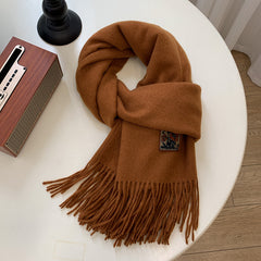 Versatile Solid-Color Warm Scarf For Women