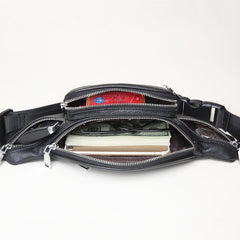 Mens Leather Waist Bag, Large Capacity, Durable First-Layer Cowhide
