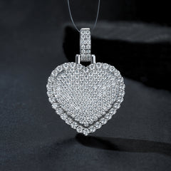 A Luxurious And Fashionable Minimalist Jewelry Pendant Necklace Set With Top-quality Moissanite, Made Of S925 Silver Electroplated With Platinum.