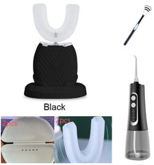360 Degrees Intelligent Automatic Electric Toothbrush Waterproof U Type Tooth Brush Whitening Blue Light USB Charging