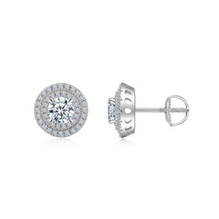 A Luxurious And Fashionable Minimalist Jewelry Earring Set Featuring A 0.5-carat Top-quality Morganite, Made Of S925 Silver Electroplated With Platinum.