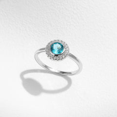 Women's S925 Silver French-style Elegant Diamond-Encrusted Ring