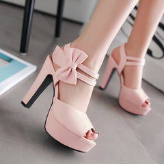 Fish-mouth Shoes Bow-knot Sandals Womens
