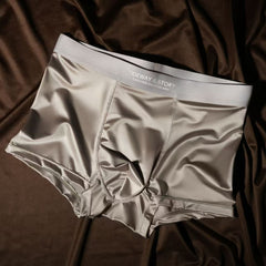 Ice Silk Mens Underwear Light Luxury Satin Boxers
