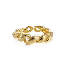 Open-ended Spring-wound Line Ring For Women