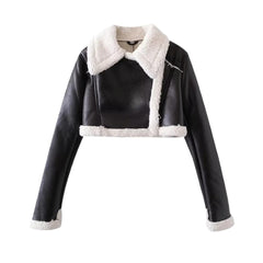 Short Fur Street-style Biker Jacket For Sassy Girls